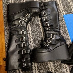 Demonia tall boots with buckles